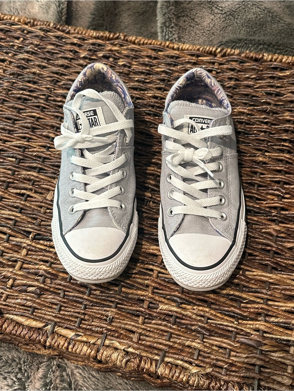 Converse Low Top Sneakers - Light Gray with White Accents